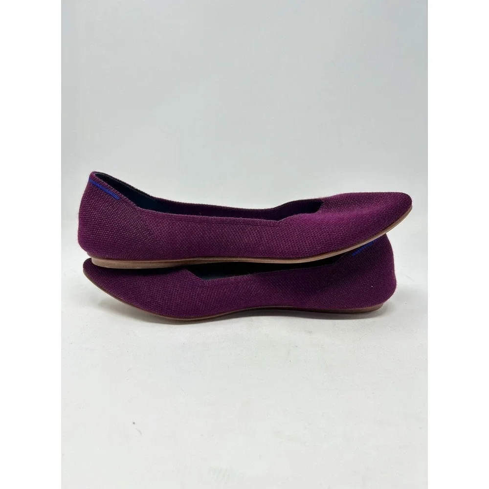 Rothy's The Point Flats 8 Aubergine Purple Merino Wool‎ Retired Minimalist Rare